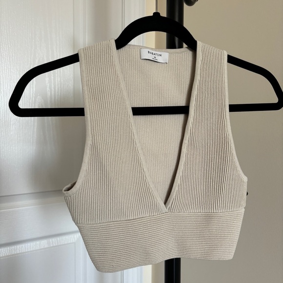 Babaton Sculpt Knit Deep V Tank - Picture 1 of 4